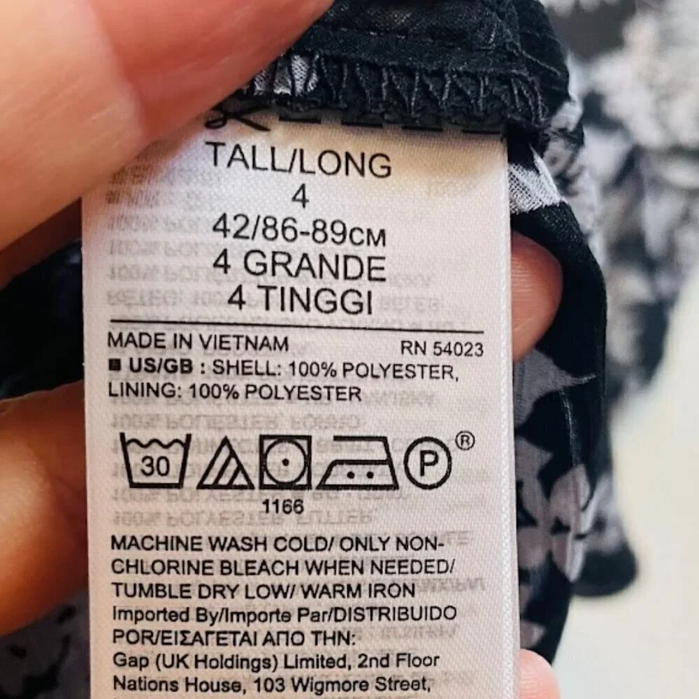 NWT Banana Republic TALL LONG Floral Ruffle Dress Handkerchief Asymmetrical Blac